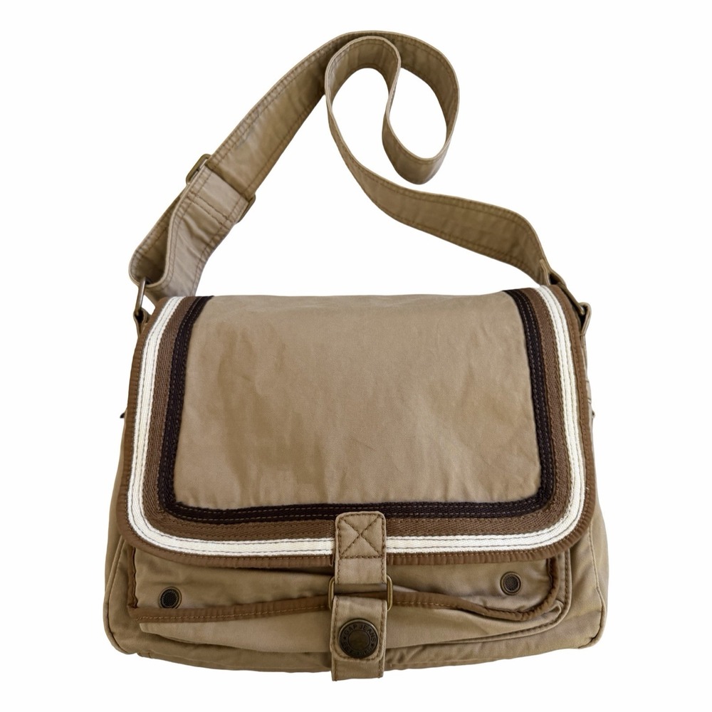 Vintage GAP Y2K Crossbody Shoulder Canvas Messenger Bag in Brown Grunge Gorpcore